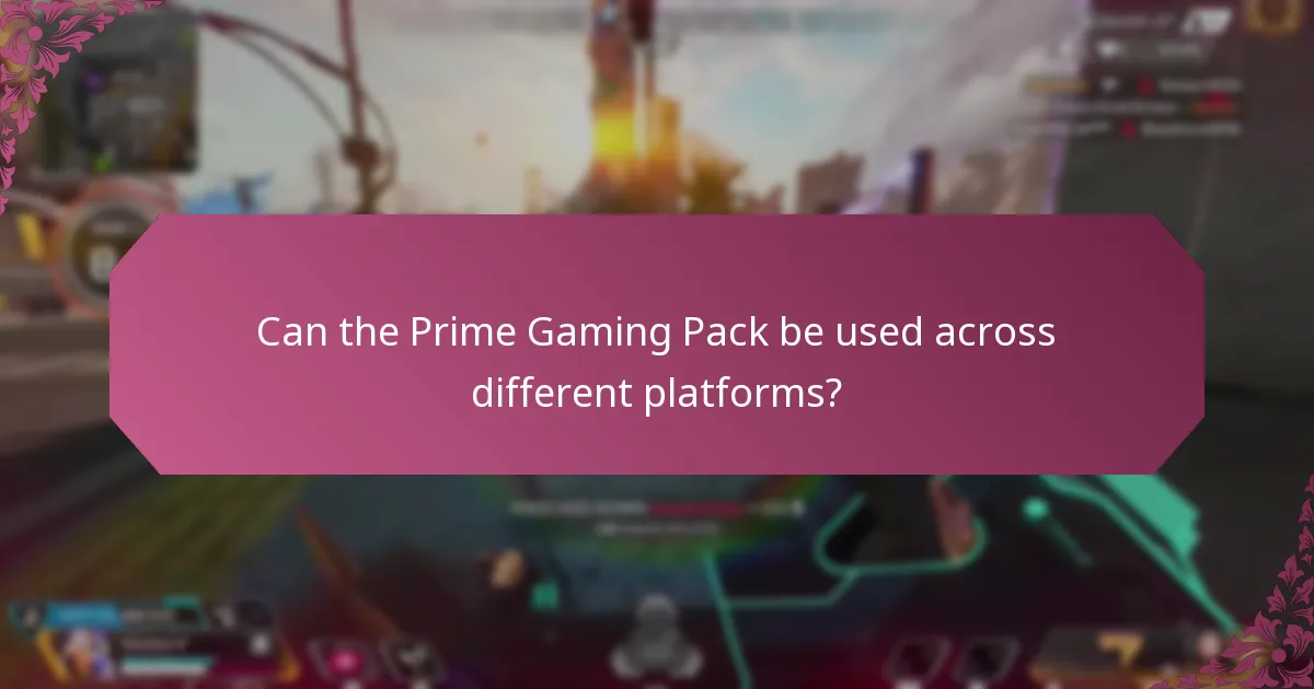 Can the Prime Gaming Pack be used across different platforms?