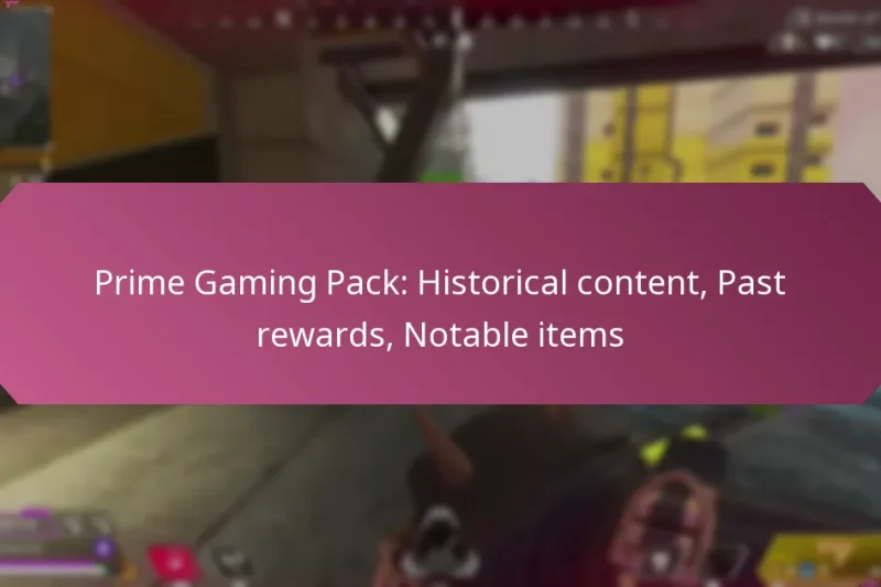 Prime Gaming Pack: Historical content, Past rewards, Notable items