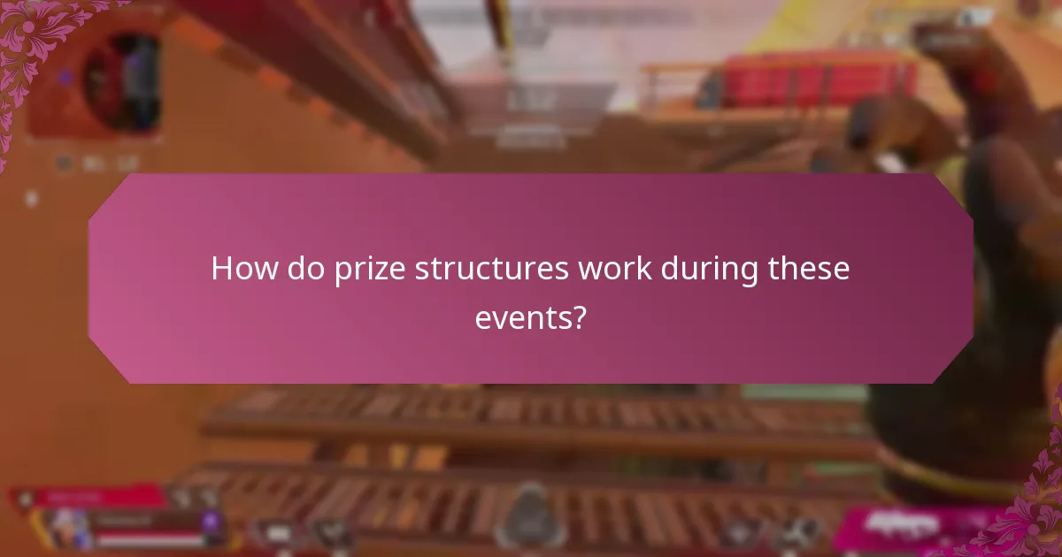 How do prize structures work during these events?