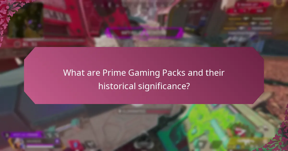 Which notable items have been included in Prime Gaming Packs?