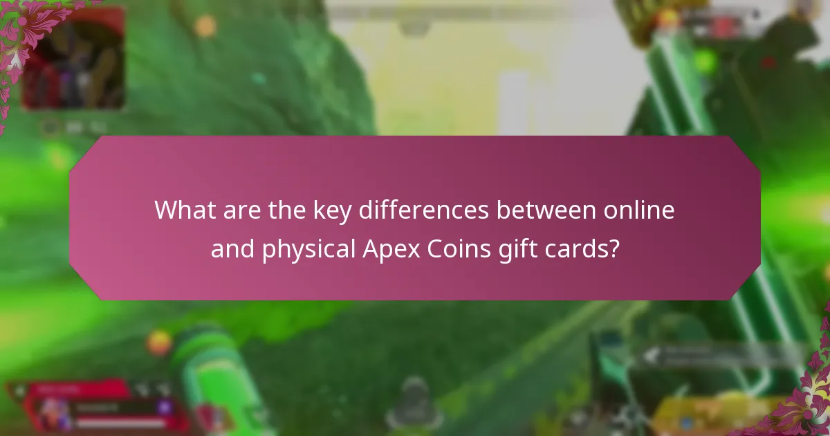 How do delivery methods differ for Apex Coins gift cards?